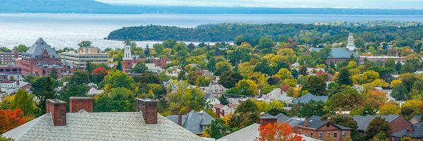 Lake Champlain and Burlington, Vermont. Photo: University of Vermont Lake Champlain and Burlington, Vermont